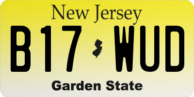 NJ license plate B17WUD