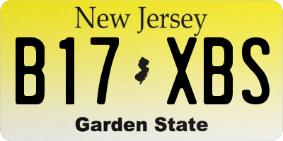 NJ license plate B17XBS