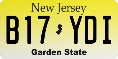 NJ license plate B17YDI