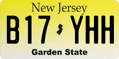 NJ license plate B17YHH