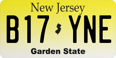 NJ license plate B17YNE