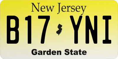 NJ license plate B17YNI
