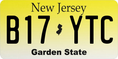 NJ license plate B17YTC