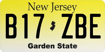 NJ license plate B17ZBE