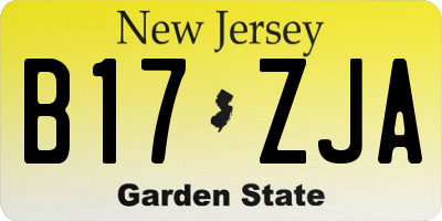 NJ license plate B17ZJA