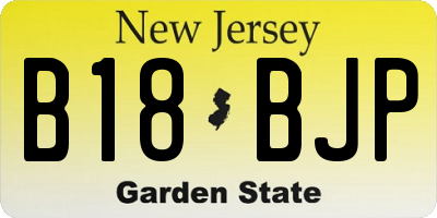 NJ license plate B18BJP
