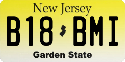 NJ license plate B18BMI