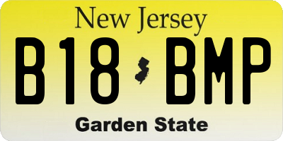 NJ license plate B18BMP