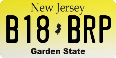 NJ license plate B18BRP