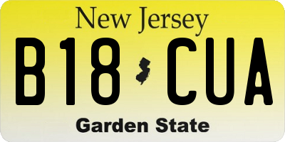 NJ license plate B18CUA