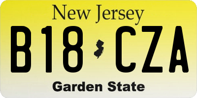 NJ license plate B18CZA