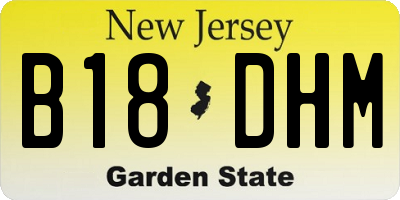 NJ license plate B18DHM