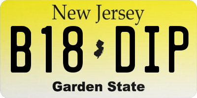 NJ license plate B18DIP