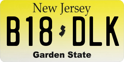 NJ license plate B18DLK