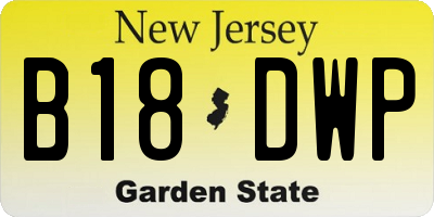 NJ license plate B18DWP