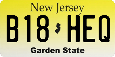 NJ license plate B18HEQ