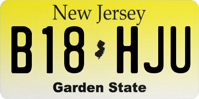 NJ license plate B18HJU