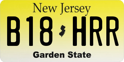 NJ license plate B18HRR