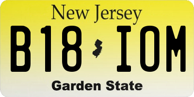 NJ license plate B18IOM