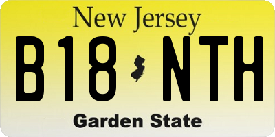 NJ license plate B18NTH