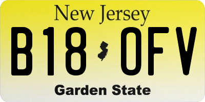 NJ license plate B18OFV
