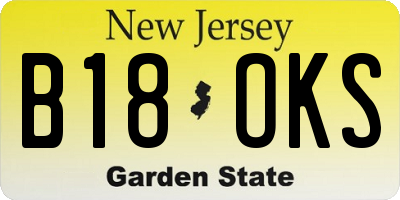 NJ license plate B18OKS