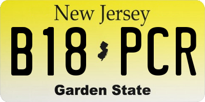 NJ license plate B18PCR