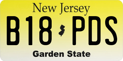 NJ license plate B18PDS