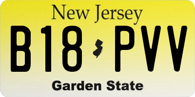 NJ license plate B18PVV