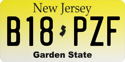 NJ license plate B18PZF