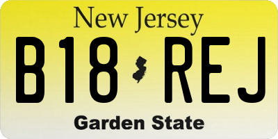 NJ license plate B18REJ