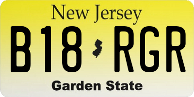 NJ license plate B18RGR