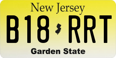 NJ license plate B18RRT