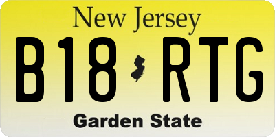 NJ license plate B18RTG