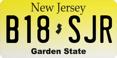 NJ license plate B18SJR