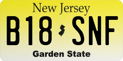 NJ license plate B18SNF
