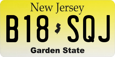 NJ license plate B18SQJ