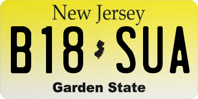 NJ license plate B18SUA