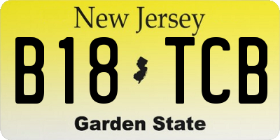 NJ license plate B18TCB