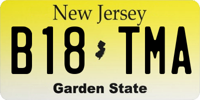 NJ license plate B18TMA