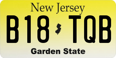 NJ license plate B18TQB