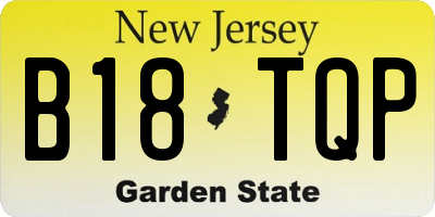 NJ license plate B18TQP