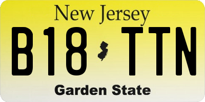 NJ license plate B18TTN