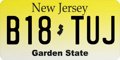 NJ license plate B18TUJ