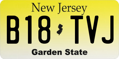 NJ license plate B18TVJ