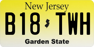 NJ license plate B18TWH