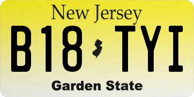 NJ license plate B18TYI