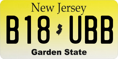 NJ license plate B18UBB