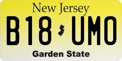 NJ license plate B18UMO