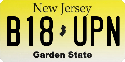 NJ license plate B18UPN
